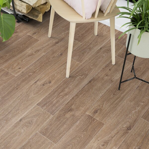 Gerflor, PVC podlaha - lino Flexar Nerok 0476 Noma Miel, na míru, šíře 2m,4m, hnědá, bez podkladu, chodba / předsíň