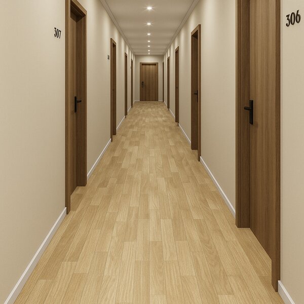 Gerflor, PVC podlaha - lino Flexar Nerok 0669 Chene Light, na míru, šíře 2m,4m, hnědá, bez podkladu, chodba / předsíň
