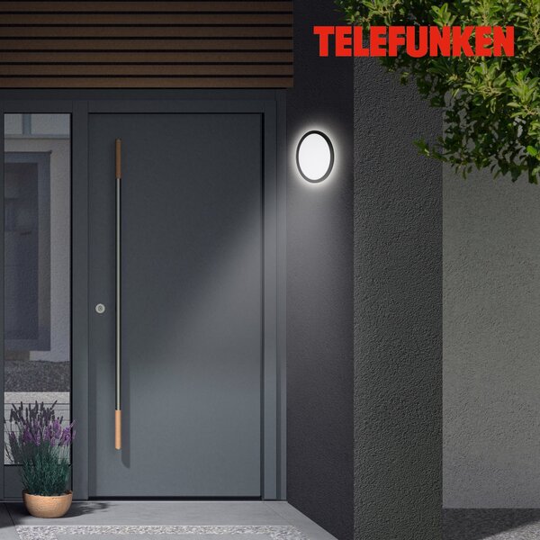 TF 313405TF TELEFUNKEN LED venkovní nástěnné svítidlo pr. 28 cm 15W 2000lm černá - BRILONER