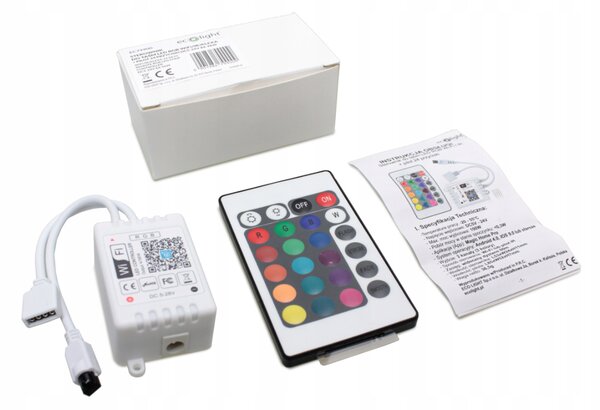 ECOLIGHT Dálkové ovládání + kontroller RGB LED - WiFi - IR24 - 8A - 96W - Alexa