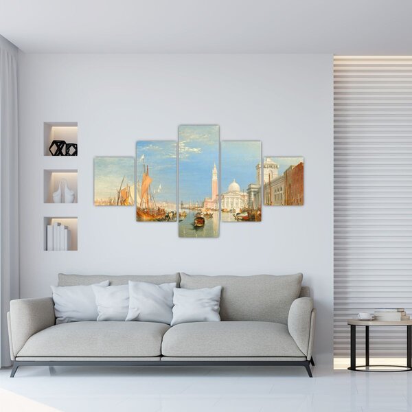 Obraz - Joseph Mallord William Turner, Venice the Dogana and San Giorgio Maggiore, reprodukce (125x70 cm)