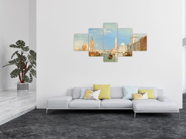 Obraz - Joseph Mallord William Turner, Venice the Dogana and San Giorgio Maggiore, reprodukce (125x70 cm)