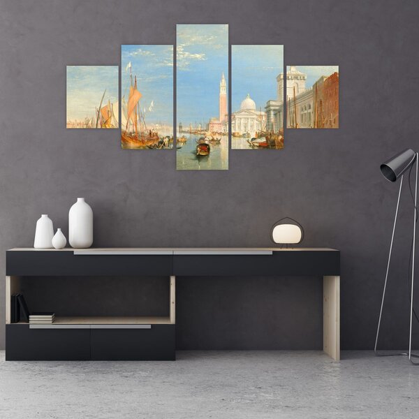 Obraz - Joseph Mallord William Turner, Venice the Dogana and San Giorgio Maggiore, reprodukce (125x70 cm)