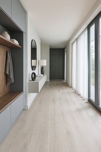 Gerflor, PVC podlaha - lino Flexar Nerok 2244 Newport Clear, na míru, šíře 2m,4m, šedá, bez podkladu, chodba / předsíň