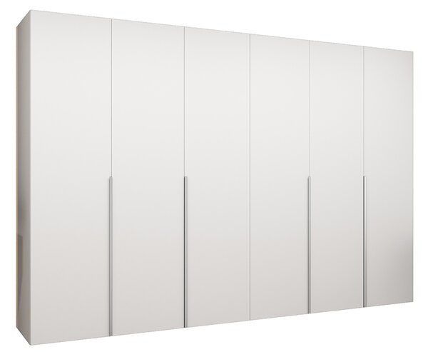 Šatní skříň ALICANTE 1, 300×202×52cm | Bílá / Kašmírové úchyty
