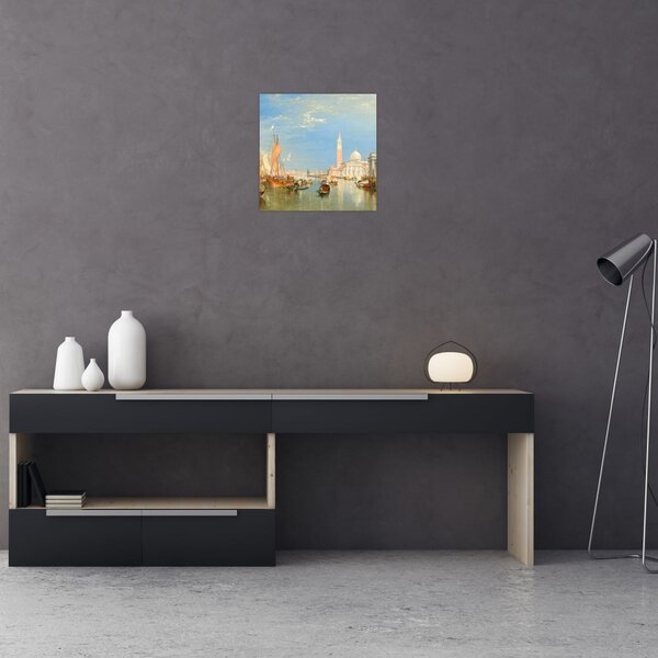 Obraz - Joseph Mallord William Turner, Venice the Dogana and San Giorgio Maggiore, reprodukce (30x30 cm)