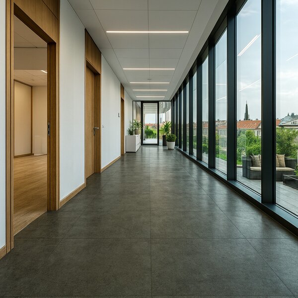 Gerflor, PVC podlaha - lino Flexar Nerok 2153 Shade Anthracite, na míru, šíře 2m,4m, šedá, bez podkladu, chodba / předsíň