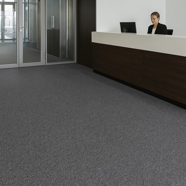 Gerflor, PVC podlaha - lino Flexar Nerok 2179 Pixel Black, na míru, šíře 2m,4m, šedá, bez podkladu, chodba / předsíň