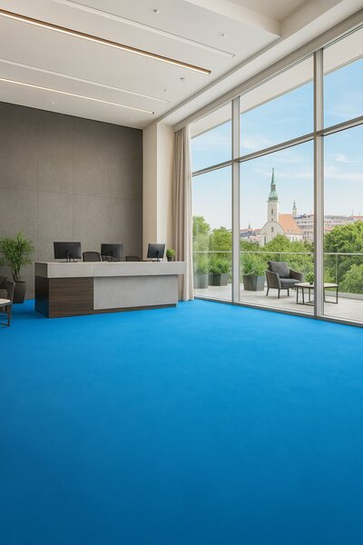 Gerflor, PVC podlaha - lino Flexar Nerok 2249 Brooklyn Blue, na míru, šíře 2m,4m, modrá, bez podkladu, chodba / předsíň