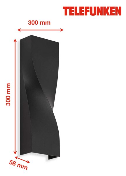 TF 312705TF TELEFUNKEN LED venkovní svítidlo 26 cm 2x5,5W 550lm černá - BRILONER