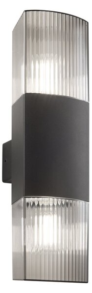FAN I-DARK-AP2 Nástěnné svítidlo Dark, hliník/antracit, 2 x E27, difuzor PC Fumé, IP54 - FANEUROPE