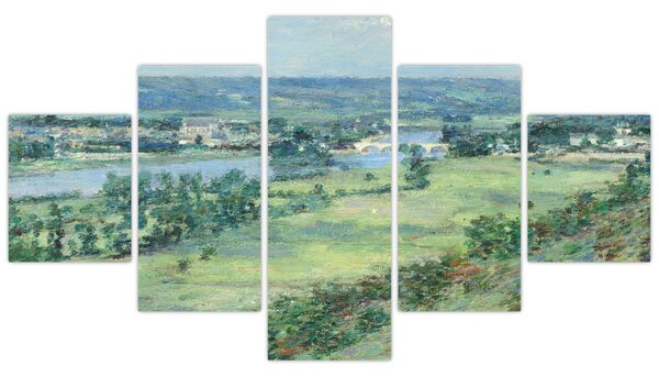 Obraz - Theodore Robinson, The Valley of the Seine, From the Hills of Giverny, reprodukce (125x70 cm)