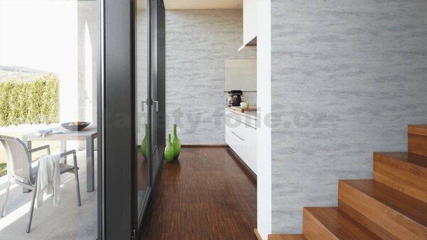 Vliesové tapety na zeď Attractive2 39041-3, rozměr 10,05 m x 0,53 m, stříbrná stěrka na šedém podkladu, A.S. Création