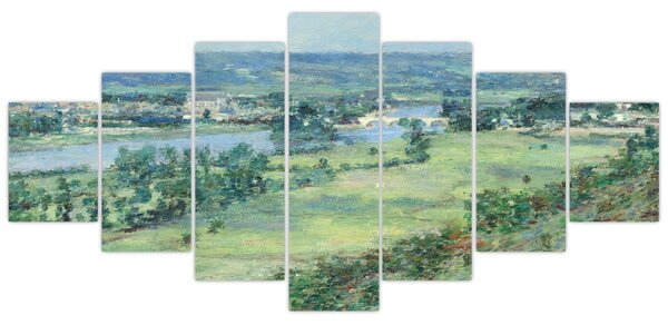 Obraz - Theodore Robinson, The Valley of the Seine, From the Hills of Giverny, reprodukce (210x100 cm)
