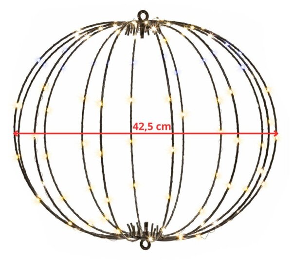 LED světelná koule 42,5cm 112LED IP44 teplá bílá + záblesky