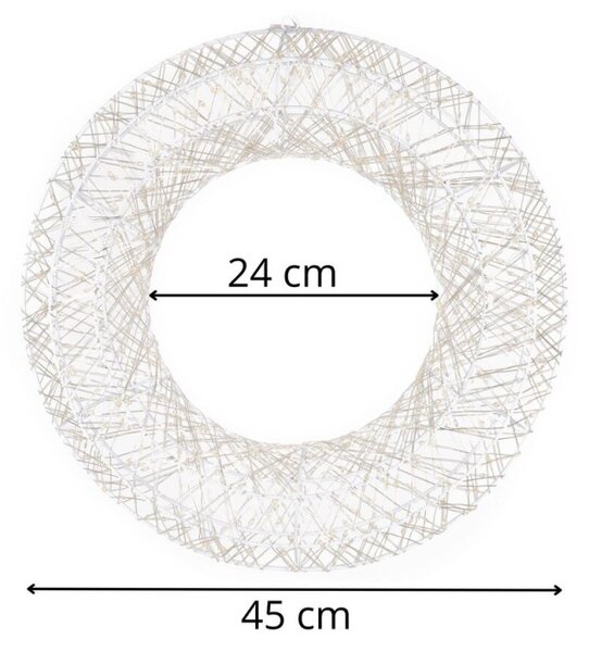 LED světelný kruh 45cm 720LED IP44 teplá bílá