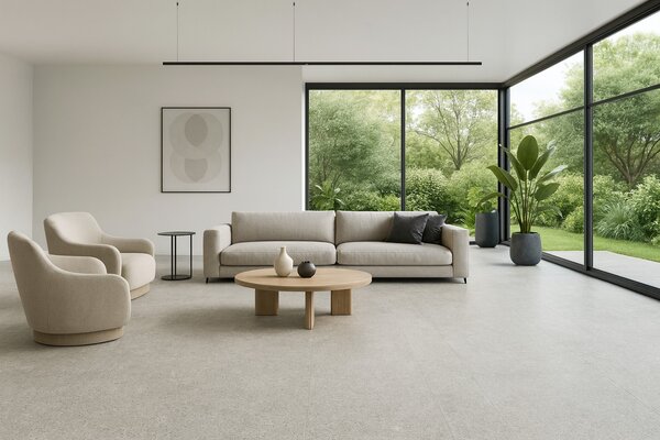 Gerflor, PVC podlaha - lino AladinTex Home 0711 Gravel, na míru, šíře 4m, béžová, bez podkladu, ložnice