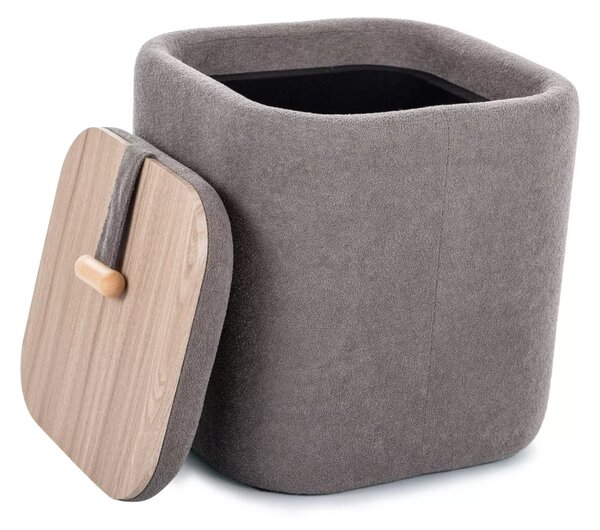 Šedý taburet NAP s úložným prostorem 37x37 cm
