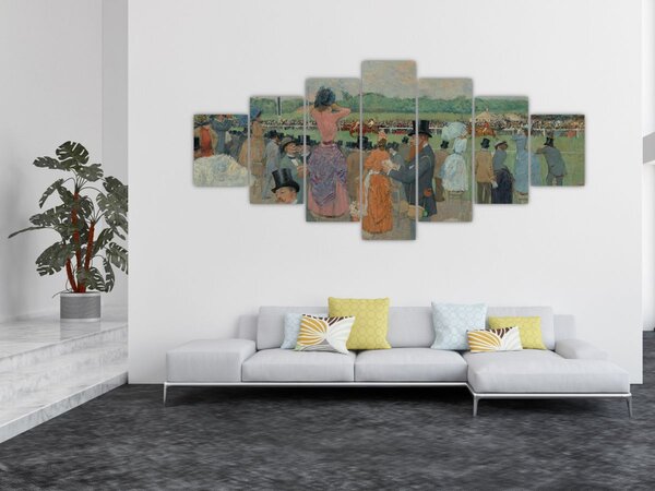 Obraz - Jean-Louis Forain, The Races at Longchamp, reprodukce (210x100 cm)