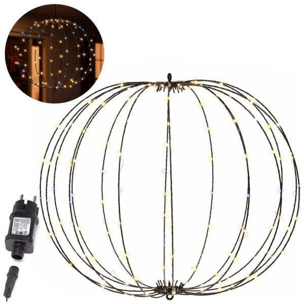 LED světelná koule 65cm 160LED IP44 teplá bílá + záblesky