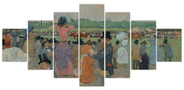 Obraz - Jean-Louis Forain, The Races at Longchamp, reprodukce (210x100 cm)
