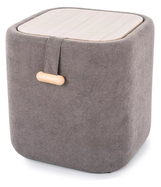 Šedý taburet NAP s úložným prostorem 37x37 cm