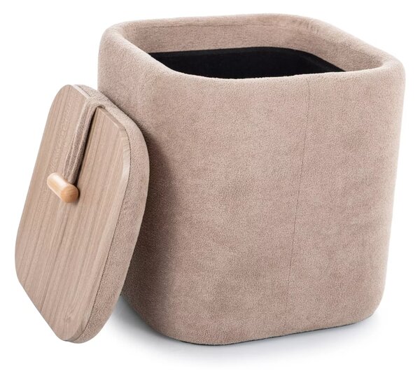 Béžový taburet NAP s úložným prostorem 37x37 cm