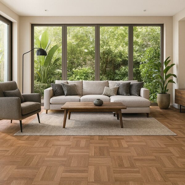 Gerflor, PVC podlaha - lino AladinTex Home 0025 Ardentes, na míru, šíře 4m, hnědá, bez podkladu, ložnice