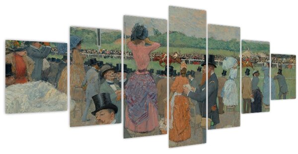 Obraz - Jean-Louis Forain, The Races at Longchamp, reprodukce (210x100 cm)