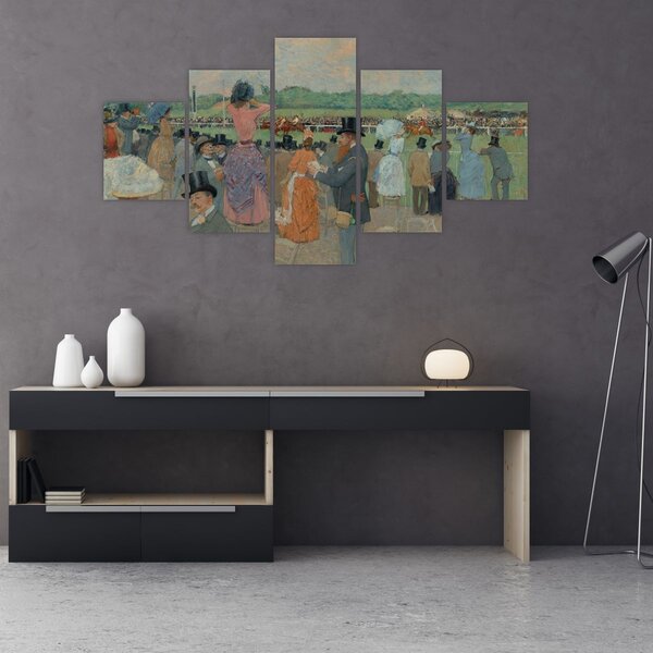 Obraz - Jean-Louis Forain, The Races at Longchamp, reprodukce (125x70 cm)