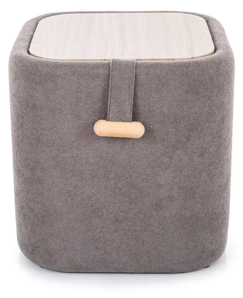 Šedý taburet NAP s úložným prostorem 37x37 cm