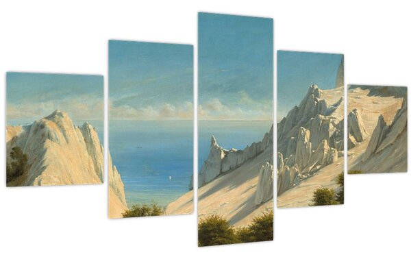 Obraz - Georg Emil Libert, View of Sommerspiret, the Cliffs of Møn, reprodukce (125x70 cm)