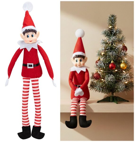 Skřítek Elf červený 40cm, vánoční dekorace