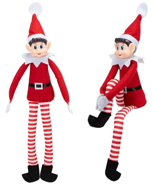 Skřítek Elf červený 40cm, vánoční dekorace