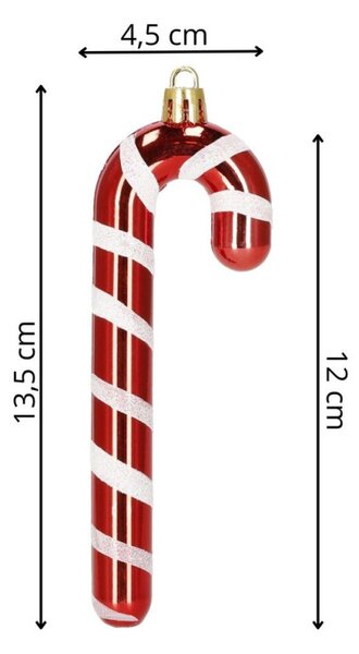 Lízátka červeno-bílé sada 6ks, vánoční ozdoby