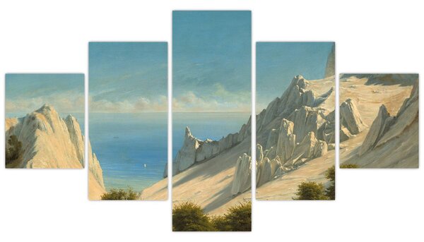 Obraz - Georg Emil Libert, View of Sommerspiret, the Cliffs of Møn, reprodukce (125x70 cm)