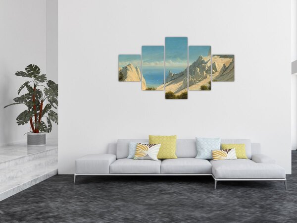 Obraz - Georg Emil Libert, View of Sommerspiret, the Cliffs of Møn, reprodukce (125x70 cm)