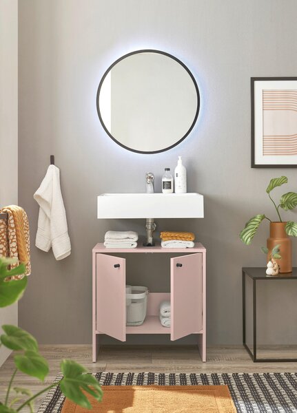 SKŘÍŇKA POD UMYVADLO, růžová, růžová, 60/60/35 cm MID.YOU - Koupelnové série, Online Only