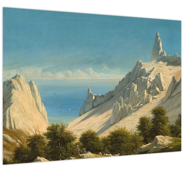 Obraz - Georg Emil Libert, View of Sommerspiret, the Cliffs of Møn, reprodukce (70x50 cm)