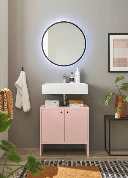 SKŘÍŇKA POD UMYVADLO, růžová, růžová, 60/60/35 cm MID.YOU - Koupelnové série, Online Only