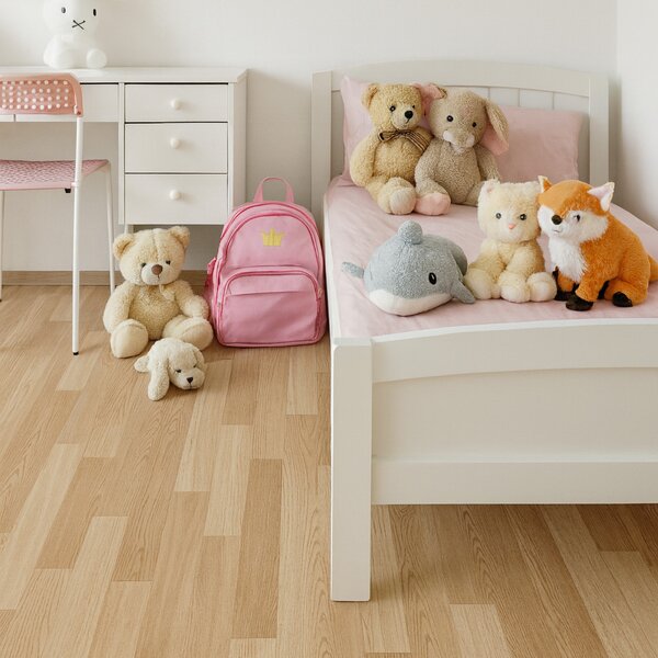 Gerflor, PVC podlaha - lino AladinTex Home 0046 Manitoba, na míru, šíře 4m, hnědá, bez podkladu, dětský pokoj