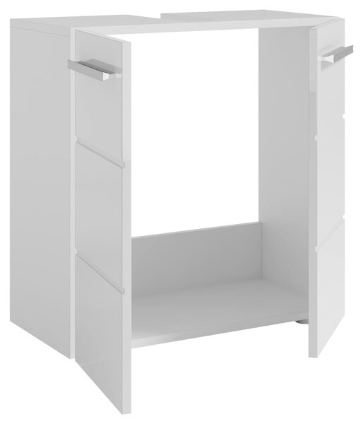SKŘÍŇKA POD UMYVADLO, vysoce lesklá bílá, bílá, 60/62/31 cm MID.YOU - Koupelnové série, Online Only