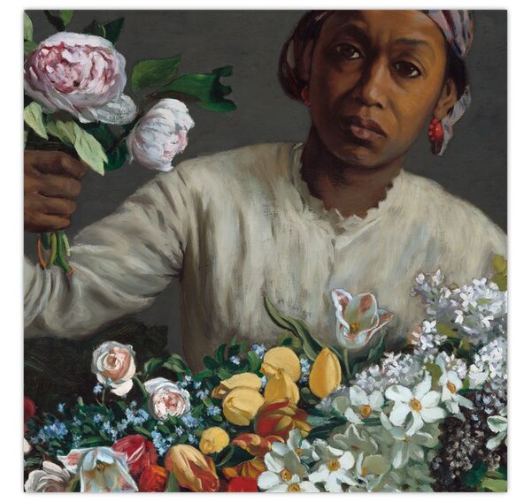 Obraz - Frédéric Bazille, Young Woman with Peonies, reprodukce (30x30 cm)