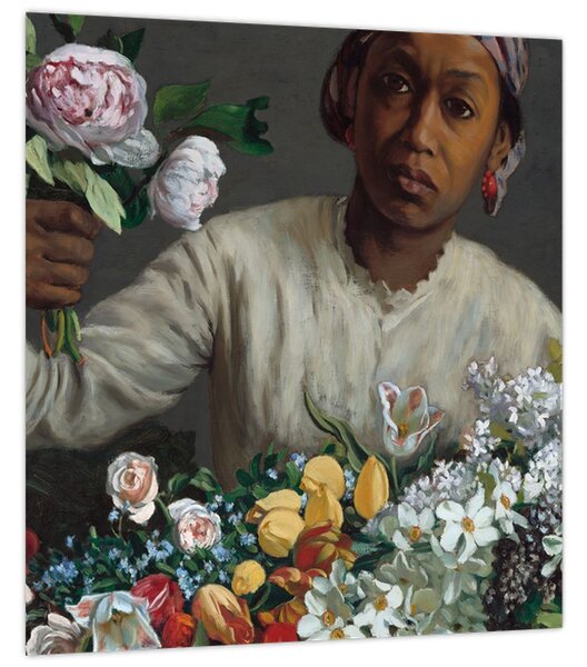 Obraz - Frédéric Bazille, Young Woman with Peonies, reprodukce (30x30 cm)