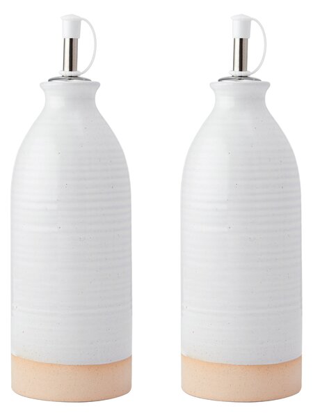 Lahve na olej a ocet KitchenCraft Idilica, sada 2 ks krémová 450 ml IDOILVIN
