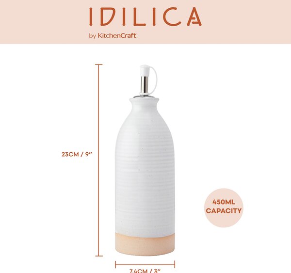 Lahve na olej a ocet KitchenCraft Idilica, sada 2 ks krémová 450 ml IDOILVIN
