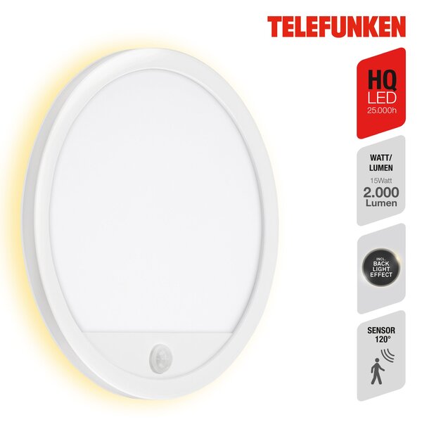 TF 313706TF TELEFUNKEN LED venkovní svítidlo pr. 28 cm 15W 2000lm bílé - BRILONER