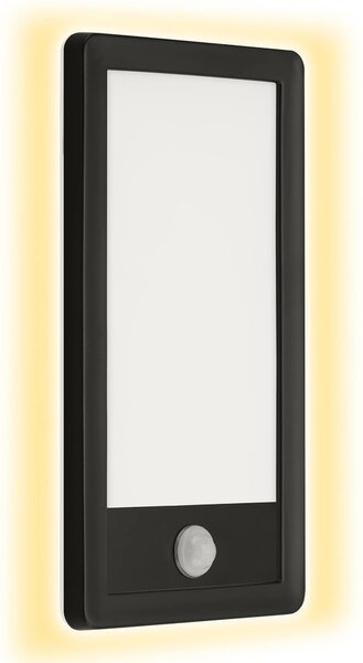 TF 313905TF TELEFUNKEN LED venkovní nástěnné svítidlo s čidlem, 28 cm, 16 W, černá - BRILONER