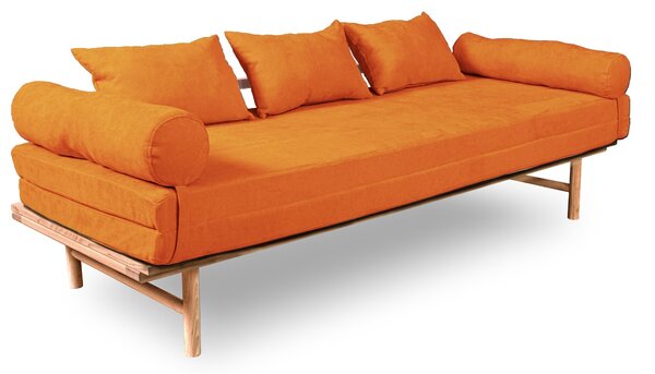 MarLiving Rozkládací pohovka LE MAR 02 201 cm z masivu/oranžová