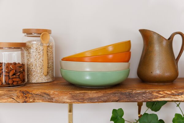 Misky na těstoviny KitchenCraft Idilica, sada 4 ks, 21 cm, keramické IDBOWLPK4